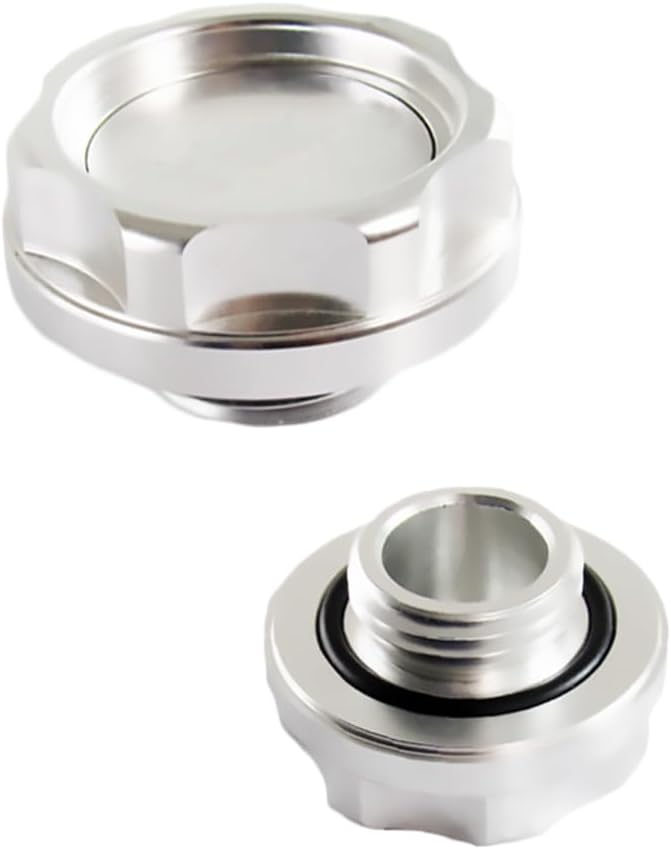 Aluminum Alloy Gas Engine Oil Filler Cap Plug Cover Compatible with Nissan Nismo 240sx 350z 370z RX7 G35 G37 GT-R Livna Qashqai Sunny Sylphy Tiida (NISMO#2-Silver)