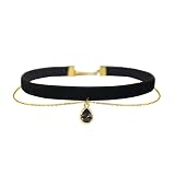 MOMOCAT Black Teardrop Velvet Choker Necklace for Women Layered Goth Tatoo Neck Chokers Black Chockers Gothic Chocker Victorian Aesthetic Vampire Necklaces