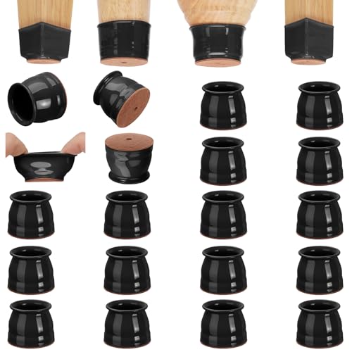 CHUNZEXI 16 Pack Chair Leg Floor Protectors for Hardwood Floors, Silicone Felt Covers Pads Caps, Protect Wood Furniture Feet Floors Noise Reduce and Scratch (Universal Large)