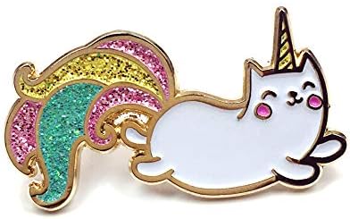 Kolorspun Unicorn Cat Enamel Lapel Pin with Glitter