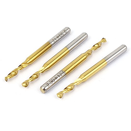 Aexit 2.3mm Tip Fuses 12mm Cutting Depth TiN Coated Carbide CNC Micro Drill Bits Tool PCB Fuses 4 Pcs