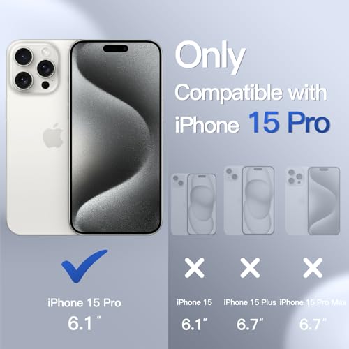Image of JETech Matte Cover Case for iPhone 15 Pro 6.1-Inch, Shockproof Military Grade Drop Protection, Frosted Translucent Back Phone Cover, Anti-Fingerprint (White)