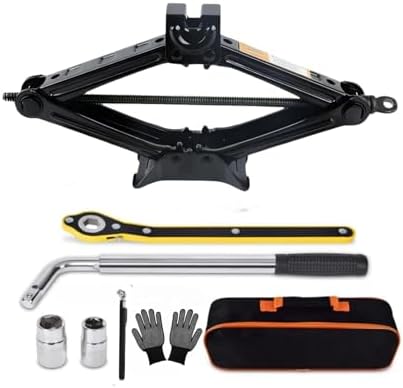 ASYH 3 Ton Scissor Jack Kit with Telescoping Lug Wrench and Storage Bag, Heavy-Duty Car Jack for Tire Replacement on Cars and SUVs