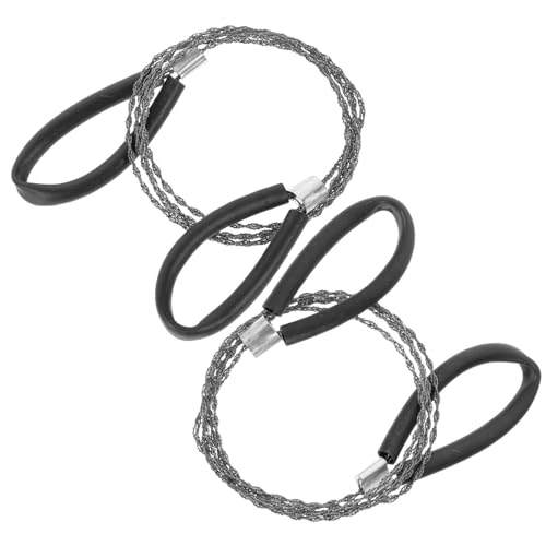 GAROZATION 2pcs Portable Pocket Chainsaws Wire Saws for Emergency Survival Lightweight Outdoor Rope Chainsaw for Camping and Wilderness Adventures