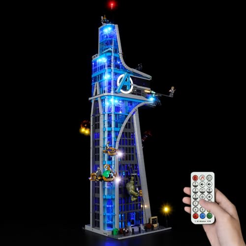 Kyglaring LED Lighting Kit Compatible with Lego Avengers Tower Battle 76166 Building Blocks