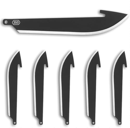 OUTDOOR EDGE RazorSafe 3.5 Black Drop-Point Replacebale Blades-Includes 6 Black EDC Blades for Hunting-Compatible with 3.5 RazorSafe Pocket Knives