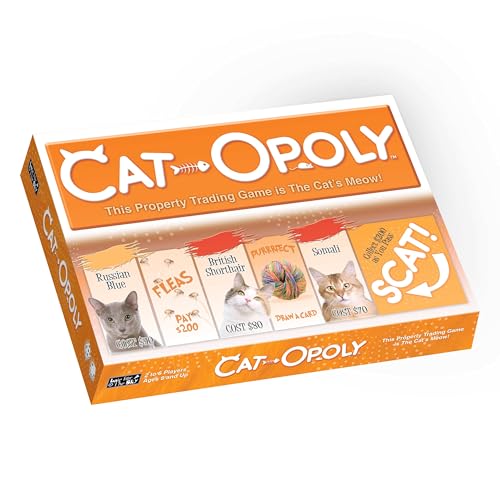 La Mejor Lista de Juegos de cata - 5 favoritos. 44 Late for The Sky Cat-opoly - Juego de Mesa Blanco, Talla L