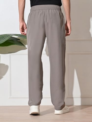 Image of FITINC Men's All-Season Relaxed Fit Track Pants | Stretchable Gym Lower with 2 Deep Zipper Pockets | Quick-Dry Athletic Joggers for Running, Workout & Yoga