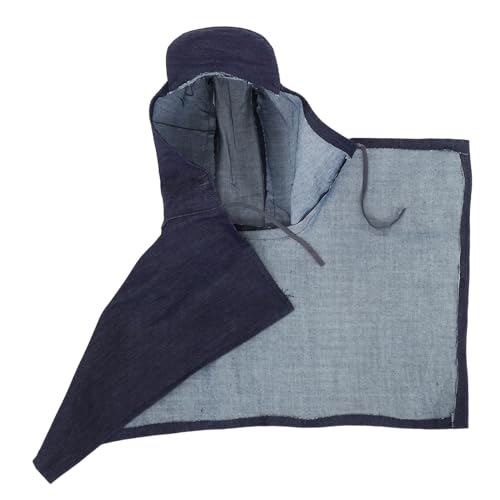 MAGICLULU Men Women Oversized Denim Shawl Dust Cape Hat Welding Capes Detachable Hood Safety Mask