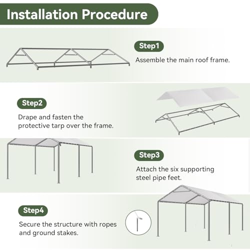Aoxun 10x20 Heavy Duty Carport