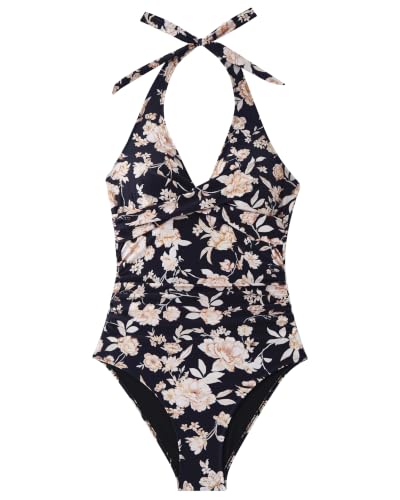 Image of SUUKSESS Women Sexy Tummy Control One Piece Swimsuits Halter Push Up Bathing Suits