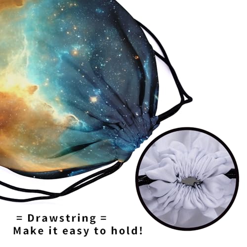 Image of Nerxy Galaxy Gymnastics Grip Bag - Stars Grip Bags for Gymnastics Mini Gym Bag Starry Sky Drawstring Storage Pouch Adjustable