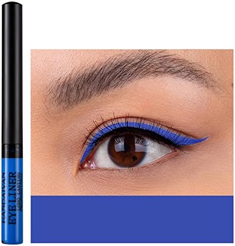 Coloured Eyeliner, Matte Liquid Eyeliner, Blue Eyeliner Long-Lasting Waterproof Liquid Eye Liner, Highly-Pigmented Colourful Eyeliner for Eye Makeup Tools, Black, White, Brown(Only Royalbue)