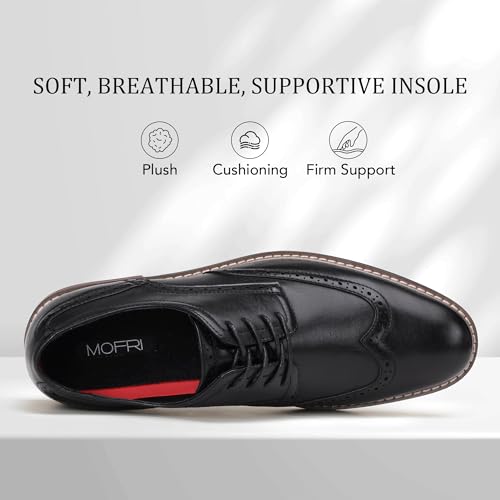 Image of Men Dress Shoes Formal Lace Up Latex Insole Oxford Business Wedding Leather Derby Shoe