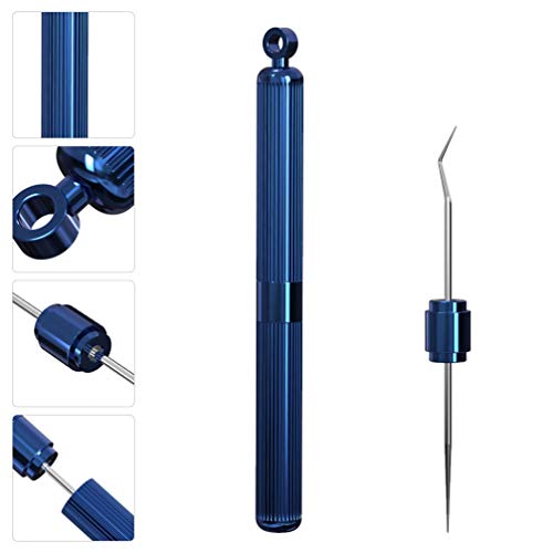 EXCEART 1 conjunto de palitos de dente longos profissionais de aço inoxidável, bolso reutilizável, f