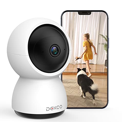 Caméras de sécurité d'intérieur HD 2K,Prise en charge de la détection de mouvement et du suivi,Caméra WiFi à 2 voies,Caméra pour animaux domestiques fonctionnant avec Alexa Cover