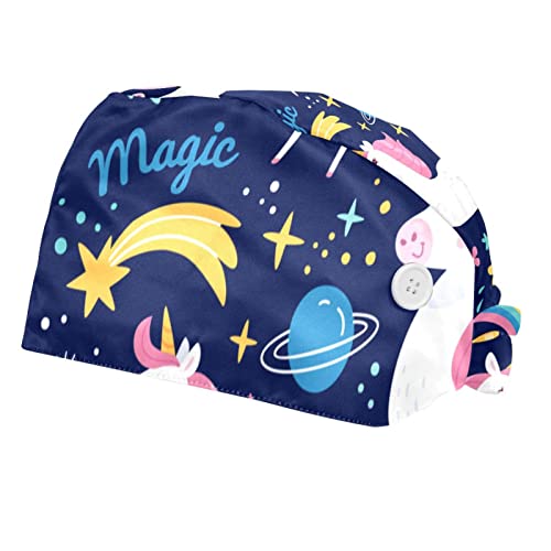 Fleurs de licorne chapeaux de travail anti-transpiration pour retenir les cheveux longs 2pcs