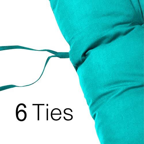 Image of Super Comfy Long Rocking Chair Cushion /Bench Back Seat Pad Cotton Handmade Quilts (Sky Blue -18 x 50 Inch)