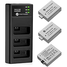 FirstPower LP-E5 Battery 3-Pack 1900mAh with Triple Slot Charger for Canon LP-E5 Canon EOS Rebel XS, Rebel XSi, Rebel T1i, EOS 1000D, EOS 500D, EOS 450D, Kiss X3, Kiss X2, Kiss F Digital Camera