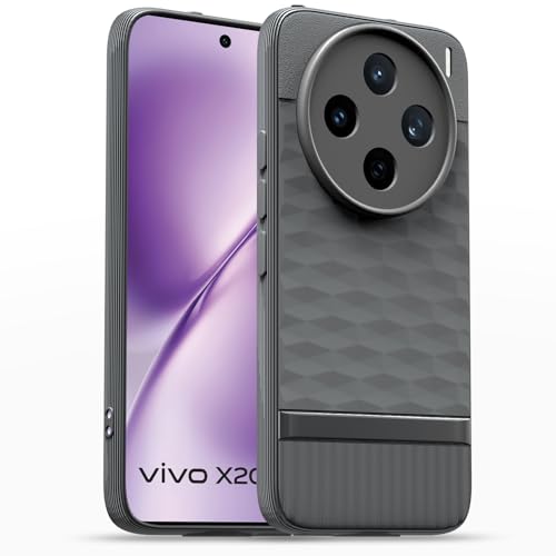 Image of Pikkme Back Cover for Vivo X200T 5G Camera Protection 3D Hexa Cube Design Silicone Protective Bumper Case (Grey)