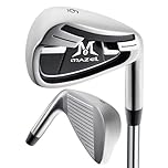 MAZEL WM-X3 Golf Single Iron Club 1,2,3, 4,5,6,7,8,9, P, S,Premium Stainless Steel Shaft, CNC Milled Face for More Spin (Silver, Single 6 Iron)