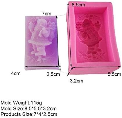 Miniatura 3 de YSCEN - Molde de silicona con forma de Papá Noel, molde de jabón de silicona para regalo de Navidad o regalo de Año Nuevo, molde de manualidades