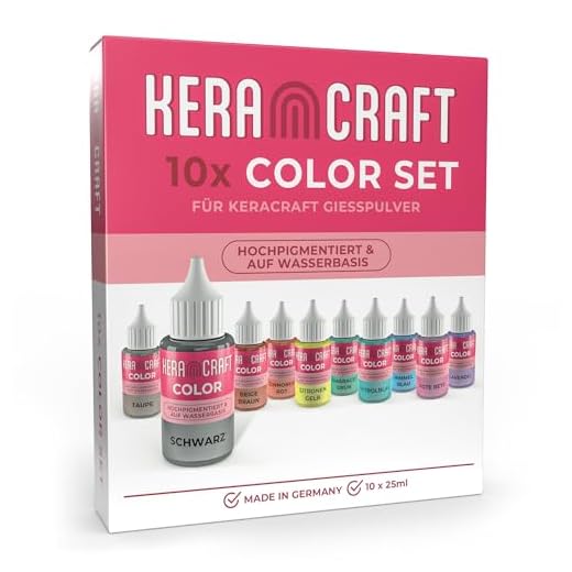 KERACRAFT Color 25ml - Farbpigmente für Gießpulver 10er Set