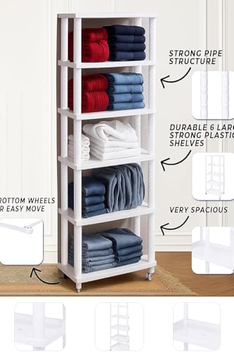 Image of VIPEK Foldable Wardrobe for Clothes, Cloth Organizer for Storage with 6 Shelves, Multipurpose Clothes Rack for Home & Bedroom (6 Layer)