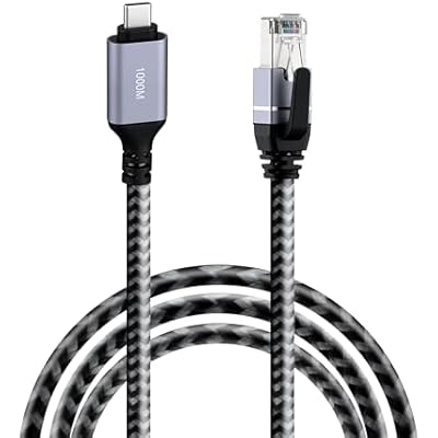 Mcbazel USB C 3.1 to Ethernet Cable 2M- Type-C to RJ45 Gigabit LAN Adapter, Type C Network Adapter, CAT 6 Cable Compatible with Thunderbolt 3/4/5,for Laptop and Macbook