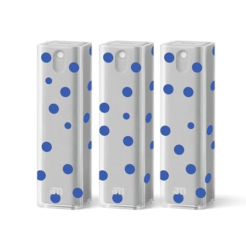 am Spray Limpiador de Pantallas Recargable con Microfibra Integrada – Para Móvil, Tablet, Portátil, Monitor, TV y Pantallas de Coche (Polka, 3 Pack)