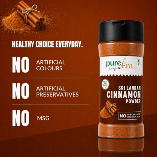 Image of Pure Era Ceylon Cinnamon Powder Organic (Dalchini) 50G | 100% Natural, No Additives, No Preservatives | Indian Spice Aroma & Flavour | for Tea, Baking & Cooking