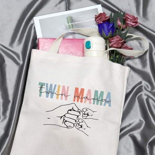 Twin Mama Gift Mom Of Twins Gift Makeup Bag Mommy To Be Gift New Mom Travel Pouch Mothers Day Gift from Twins (Twin Mama Tote)3