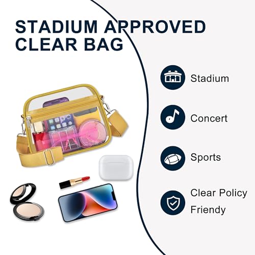Image of Oraben Clear Bag for Stadium Events Clear Purse Stadium Bag Satchel Handbags for Sports Events Concerts Festivals | Stadium Approved