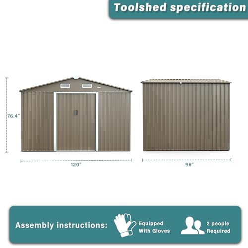 image for Gotland 10FT x 8FT Metal Storage Shed for Outdoor with Design of Locka