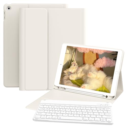 ZOPSGYU �L�[�{�[�h�P�[�X iPad ��9���� 2021 10.2�C���`�p ���O���\�ȃ��C�����X�[�d���L�[�{�[�h�P�[�X �y���V���z���_�[�t�� ��܂�X�^���h�J�o�[ iPad ��8���� 2020/ ��7����2019�N�p - �z���C�g