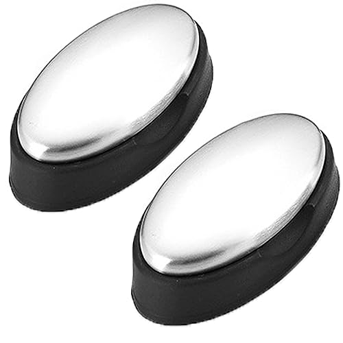 Asanta 2 Packs Stainless Steel Soap, Rub A Way Metal Soap Bar Odor Remover, Remove Odor for Garlic, Onion, Fish and More