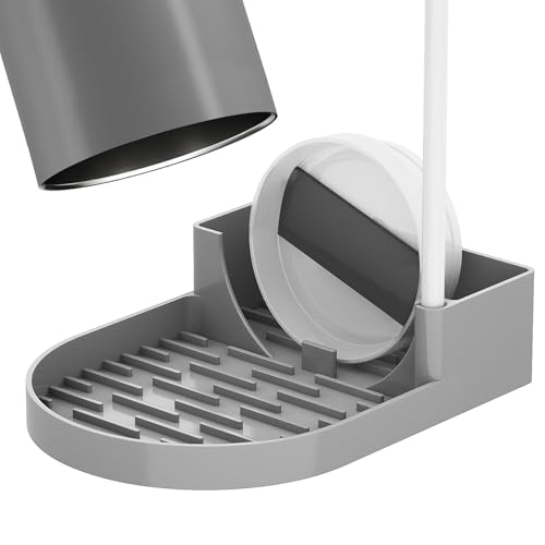 NiHome Silicone Water Bottle Drying Rack Compatible with Stanley Tumblers 20-40oz, YETI,Mugs, Wine Glasses, Compact Portable Cup Dryer Stand with Anti-Slip Base for Countertops, RVs & Travel (Gray)