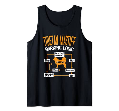 Tibetan Mastiff Barking Logic Dog Lover Tank Top, Black