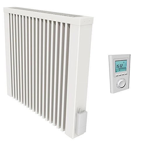 Thermotec Flächenspeicherheizung mit Funk-Thermostat, 1300W mit Speicherkern aus Schamottestein