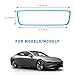 POVTiI Rear View Mirror Protector Frame, Silicone Automotive Interior Rearview Mirror Cover for Women Girls, Edge Protective Cover Compatible with Model 3 Y, Car Accessories (Sky Blue)