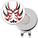 ゴルフマーカー ハットクリップ付き マグネット 歌舞伎 隈取デザイン 合金製 ゴルフコンペ 景品 プレゼント E0012