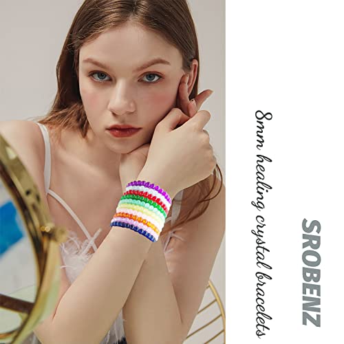 30 PCS 6mm Crystal Round Beaded Bracelet Set Healing Glass Stretch Bracelets for Women Men Round Beads Elastic Bracelets2