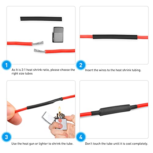 Nilight 50005R Heat Shrink 2:1 Electric Insulation Tube Kit 45Mm Flame Retardant Wrap Cable Sleeve 560Pcs 5 Colors 12 Sizes thumb #2