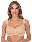 Rosme Lingerie ungepolsterter Still-BH aus Baumwolle ohne Bügel für Damen, Kollektion Mamachita, Beige, Größe 90H