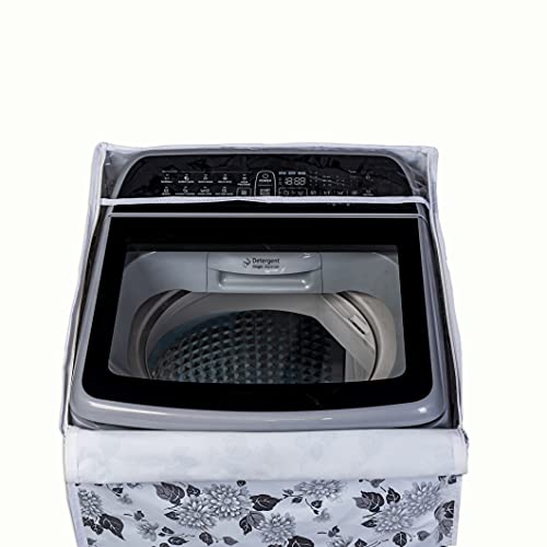Image of Classic Top Load Washing Machine Cover Suitable For Whirlpool 360 / Stain Wash Back Panel 6 Kg, 6.5 Kg, 7 Kg, 7.5 Kg (58cmsX58cmsX97cms, Half White & Grey)