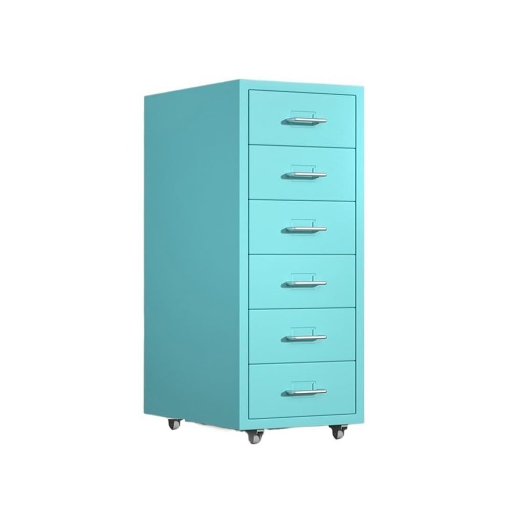 Aioneer Blue File Cabinet Thickened Cold-Rolled Steel Chest Of Drawers 6 Layers Of Large-Capacity Storage Cabinets Office File Cabinets Multifunctional Data Organizing Cabinet Filing