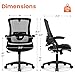 NEO Chair Office Desk Chair Computer High Back Mesh Gaming Seat with Ergonomic Adjustable Comfy Flip-up Armrests Lumbar Support Height for Home (Black)