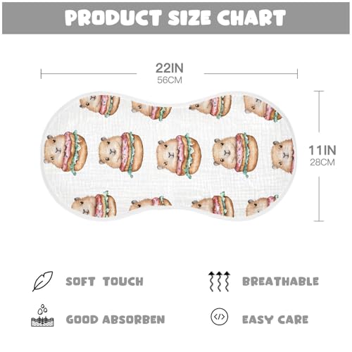 vvfelixl Baby Burp Cloths Cartoon Cute Guinea Pig Baby Newborn Cotton Burping Cloths Set Babys Washcloths 4 Pack2