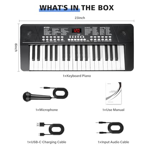 Image of 37 Keys Piano Keyboard for Beginners with Mic LED Screen 1200mAh Battery