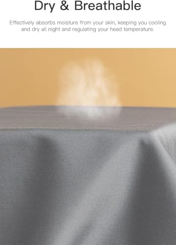 Image of Mush Bamboo Pillow Cover Set of 2 | 100% Bamboo Pillow Cover for Hair and Skin | 250 TC | Breathable, Silky Soft and Envelope Pillowcases | 17 inchx27 inch (250 TC, Dark Grey)